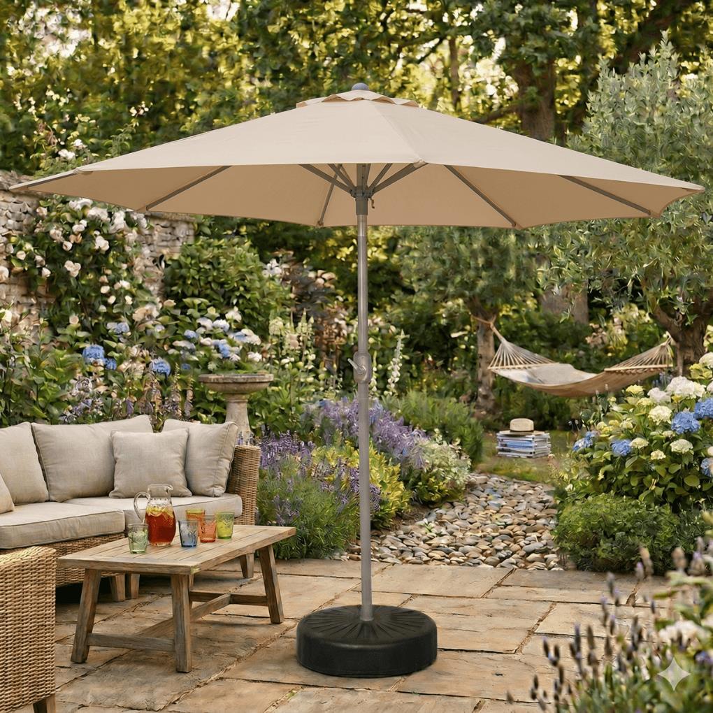 HomeShade Garden Parasol 2.7m - Warm Taupe