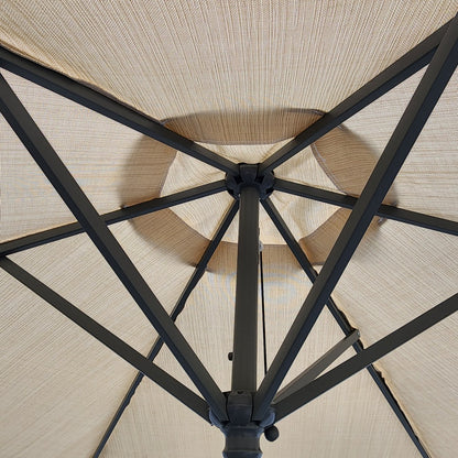 Garden Parasol Replacement Cover 2.4M 6 Ribs Fabric  - Olefin Beige