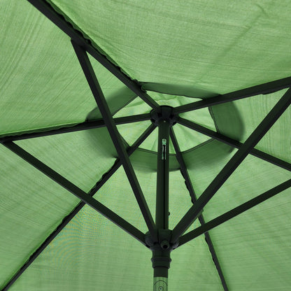 Garden Parasol Replacement Cover 2.4M 6 Ribs Fabric  - Olefin Green