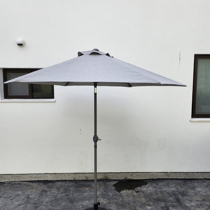 Garden Parasol Replacement Cover 2.4M 6 Ribs Fabric  - Grey