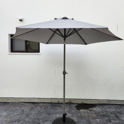 Garden Parasol Replacement Cover 2.4M 6 Ribs Fabric  - Grey
