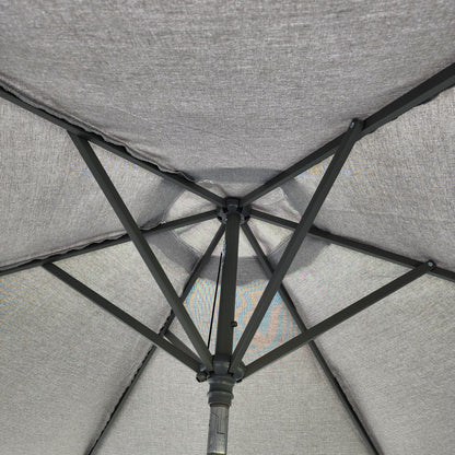 Garden Parasol Replacement Cover 2.4M 6 Ribs Fabric  - Grey
