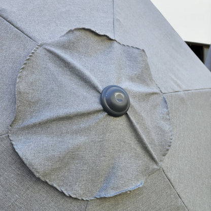 Garden Parasol Replacement Cover 2.7M 6 Ribs Fabric  - Grey