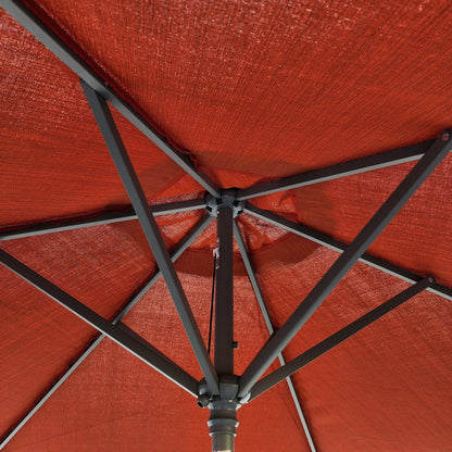 Garden Parasol Replacement Cover 2.4M 6 Ribs Fabric  - Olefin Red