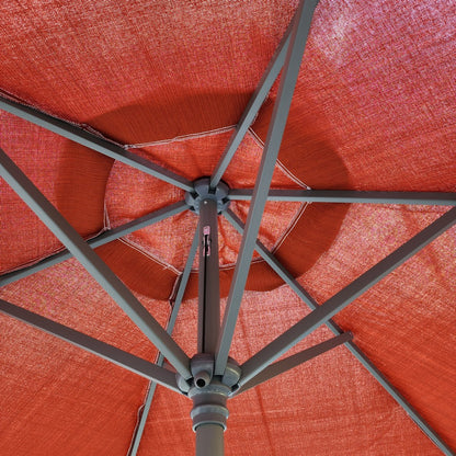 Garden Parasol Replacement Cover 2.7M 6 Ribs Fabric  - Olefin Red