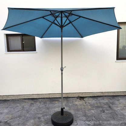 Garden Parasol Replacement Cover 2.7M 6 Ribs Fabric  - Olefin Ocean Blue