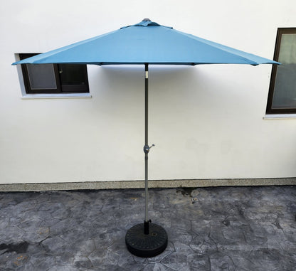 Garden Parasol Replacement Cover 2.7M 6 Ribs Fabric  - Olefin Ocean Blue
