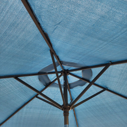 Garden Parasol Replacement Cover 2.7M 6 Ribs Fabric  - Olefin Ocean Blue