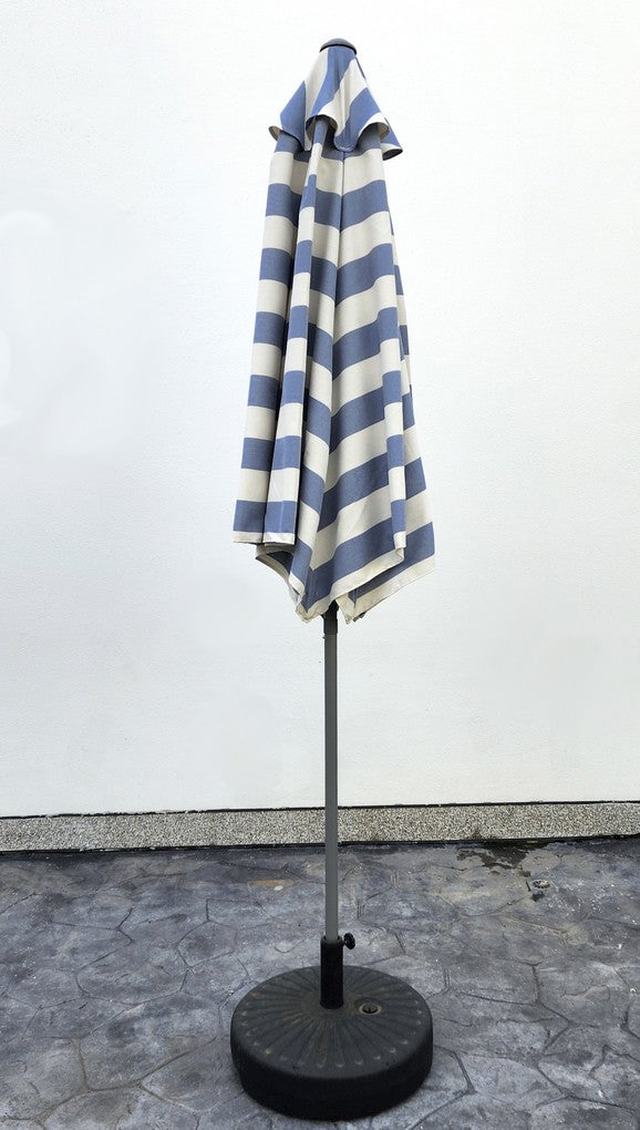 Replacement 2.7M 6 Ribs Parasol Fabric  - Cream/Blue Stripe
