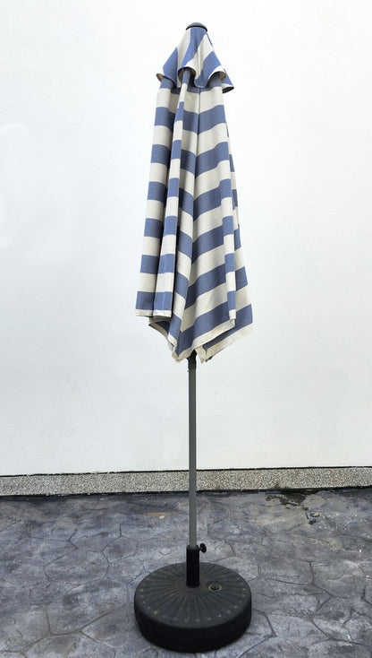 Garden Parasol Replacement Cover 2.7M 6 Ribs Fabric  - Cream/Blue Stripe