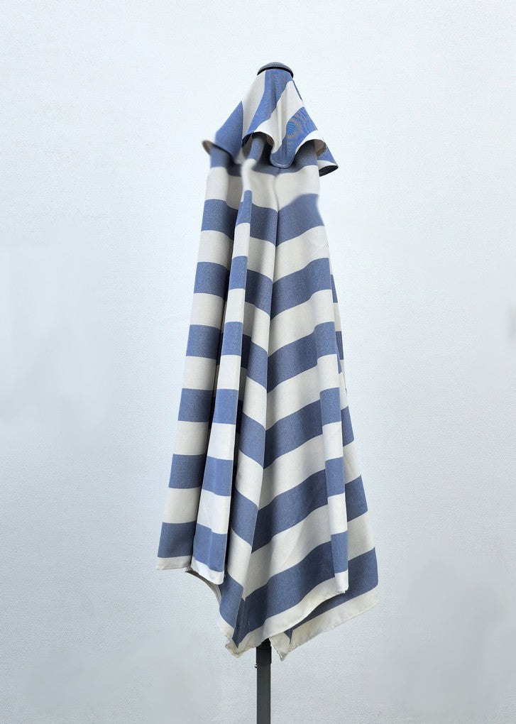 Replacement 2.7M 6 Ribs Parasol Fabric  - Cream/Blue Stripe
