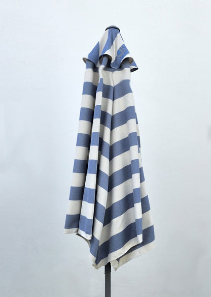 Garden Parasol Replacement Cover 2.7M 6 Ribs Fabric  - Cream/Blue Stripe