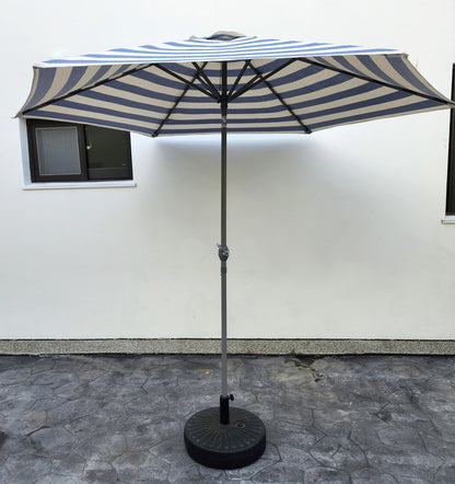 Garden Parasol Replacement Cover 2.7M 6 Ribs Fabric  - Cream/Blue Stripe