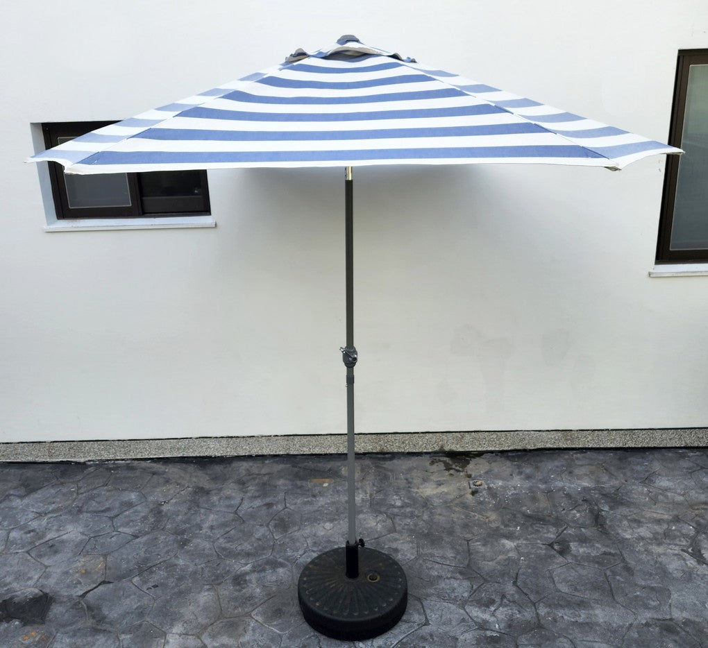 Replacement 2.7M 6 Ribs Parasol Fabric  - Cream/Blue Stripe