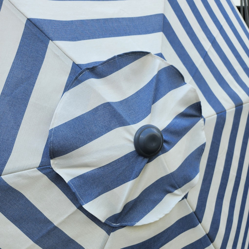 Replacement 2.7M 6 Ribs Parasol Fabric  - Cream/Blue Stripe