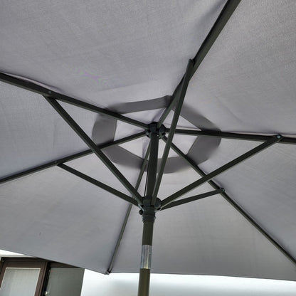 Garden Parasol Replacement Cover 2.7M 6 Ribs Fabric  - Grey