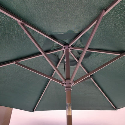 Garden Parasol Replacement Cover 2.4M 6 Ribs Fabric  - Dark Green