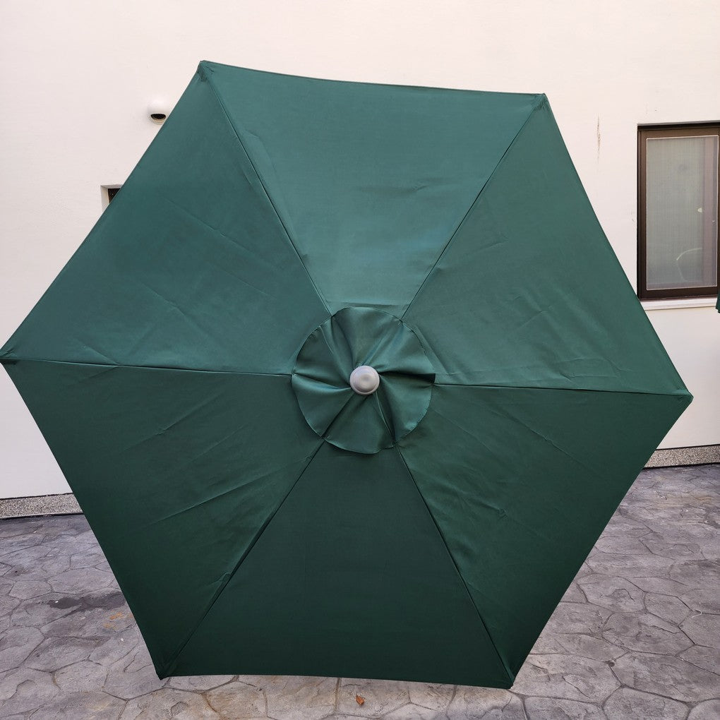 Replacement 2.4M 6 Ribs Parasol Fabric  - Dark Green
