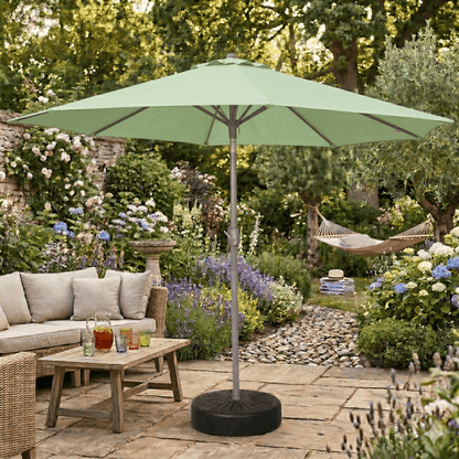Garden Parasol Replacement Cover 2.4M 6 Ribs Fabric  - Olefin Green