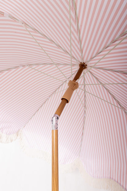 EasyShade Beach Parasol 2m - Striped Terracotta