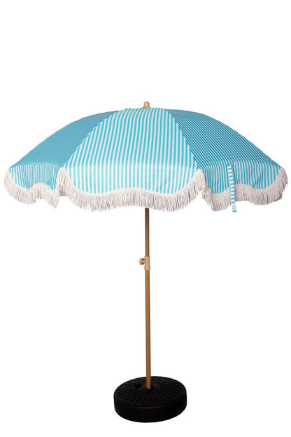 EasyShade Beach Parasol 2m - Striped Coastal Teal