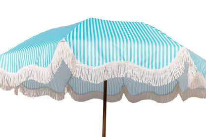 EasyShade Beach Parasol 2m - Striped Coastal Teal