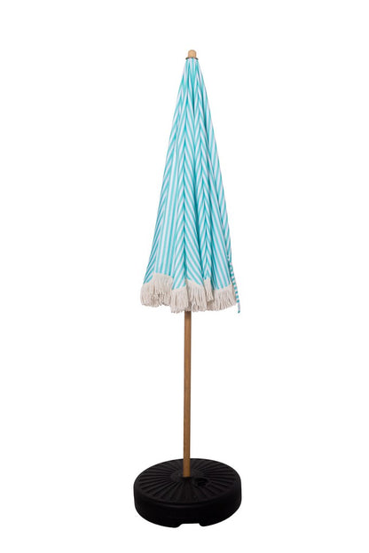 EasyShade Beach Parasol 2m - Striped Coastal Teal