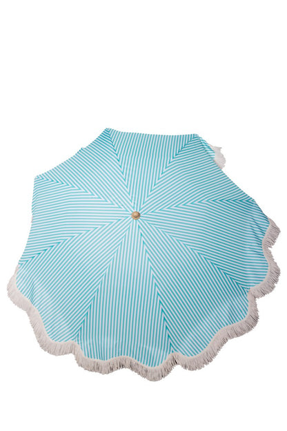 EasyShade Beach Parasol 2m - Striped Coastal Teal