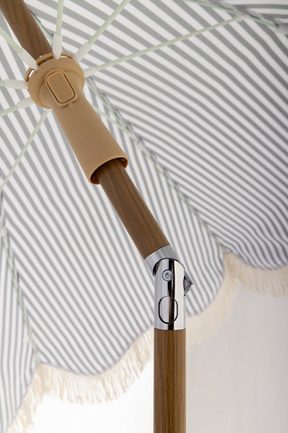 EasyShade Beach Parasol 2m - Striped Forest Green