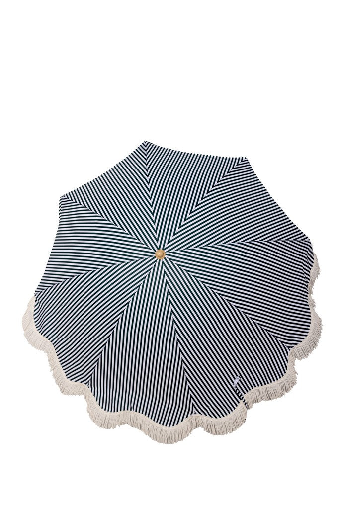 EasyShade Beach Parasol 2m - Striped Forest Green