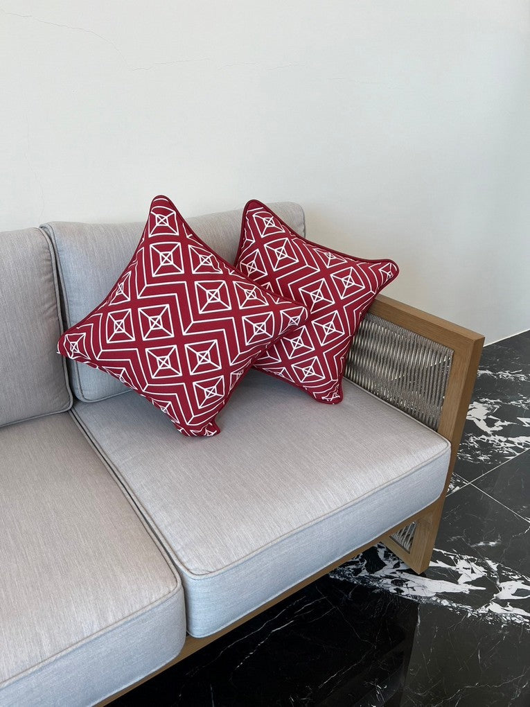 Casablanca Cushion Cover with piping 16"x16"(40x40cm) - Red (2pcs/bag)