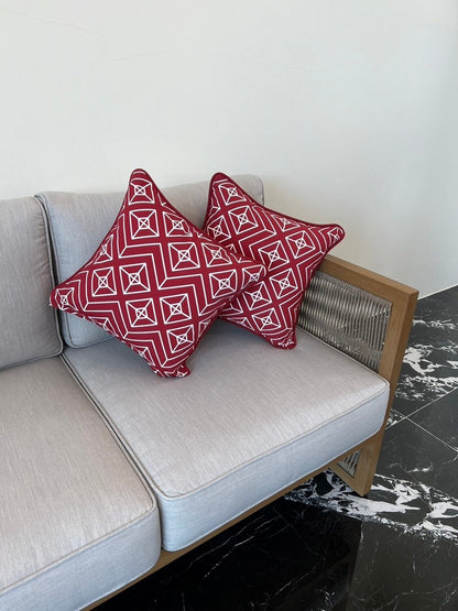 Casablanca Cushion Cover with piping 16"x16"(40x40cm) - Red (2pcs/bag)