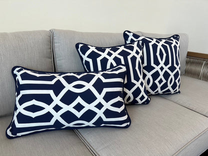 Marrakesh Cushion Cover with piping 16"x16"(40x40cm) - Navy Blue (2pcs/bag)
