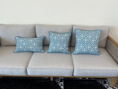 Casablanca Cushion Cover with piping 16"x16"(40x40cm) - Blue (2pcs/bag)
