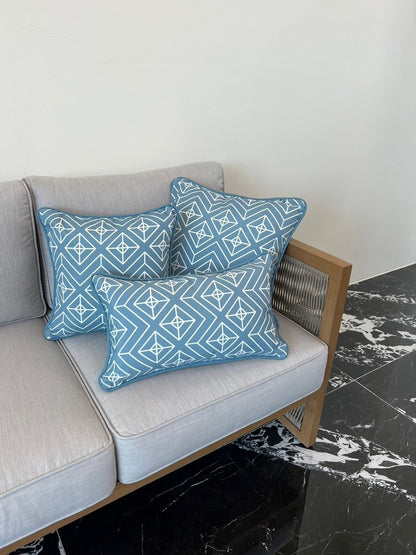 Casablanca Cushion Cover with piping 16"x16"(40x40cm) - Blue (2pcs/bag)