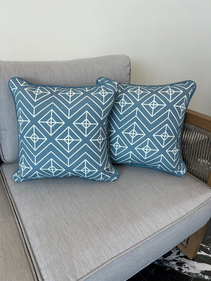 Casablanca Cushion Cover with piping 16"x16"(40x40cm) - Blue (2pcs/bag)