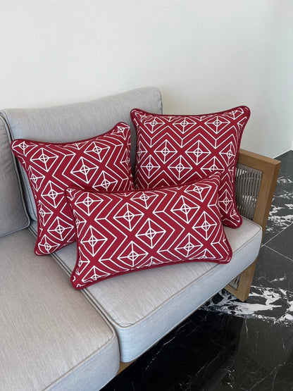 Casablanca Cushion Cover with piping 16"x16"(40x40cm) - Red (2pcs/bag)