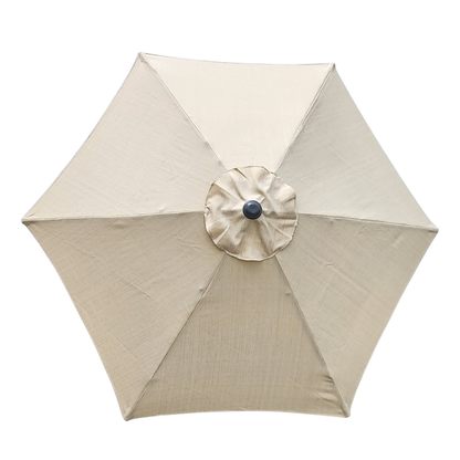 Garden Parasol Replacement Cover 2.4M 6 Ribs Fabric  - Olefin Beige