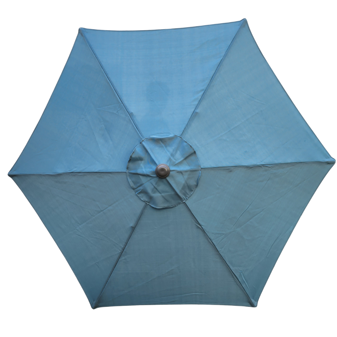 Garden Parasol Replacement Cover 2.4M 6 Ribs Fabric  - Olefin Ocean Blue