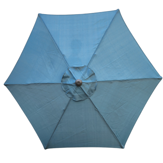 Garden Parasol Replacement Cover 2.4M 6 Ribs Fabric  - Olefin Ocean Blue