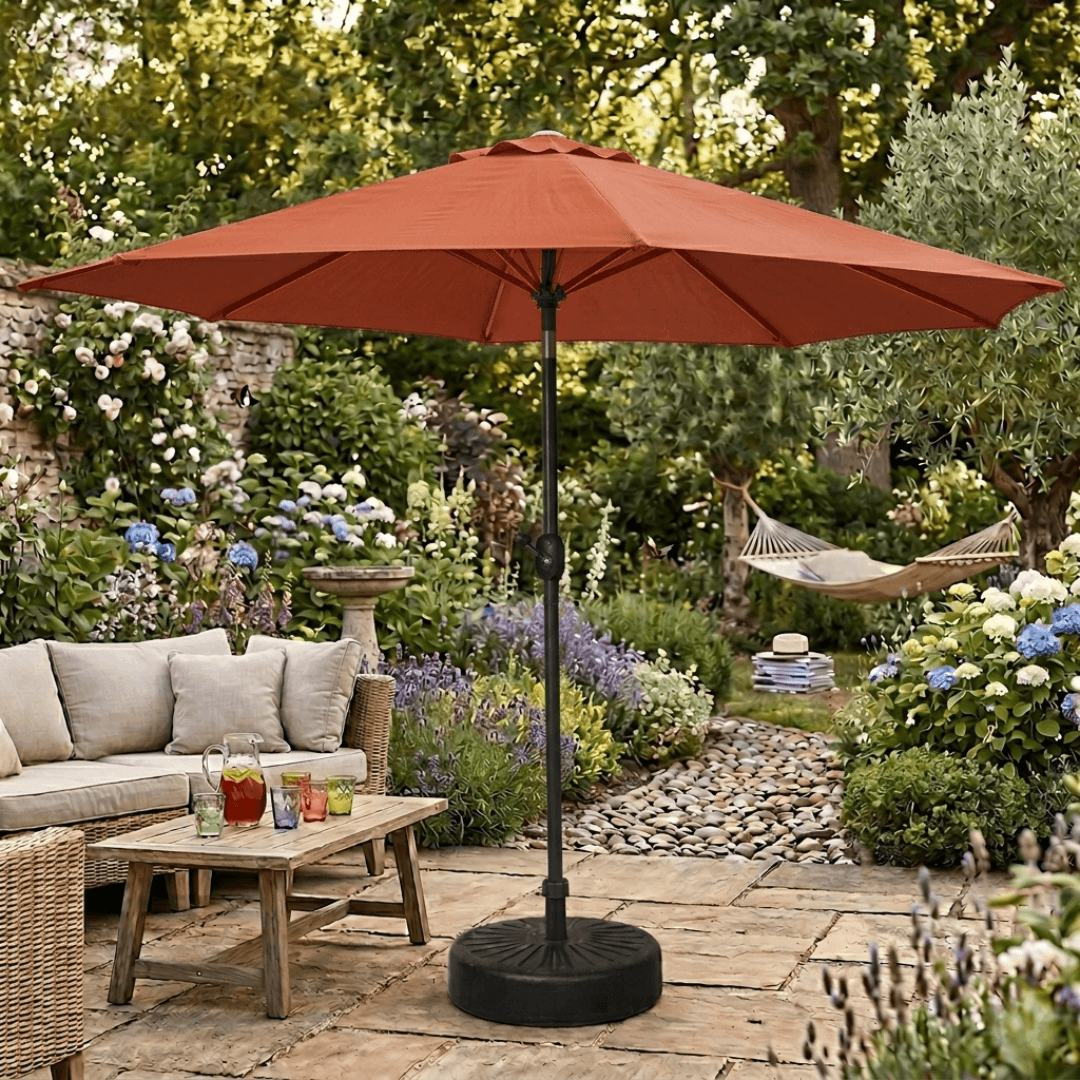 Garden Parasol Replacement Cover 2.4M 6 Ribs Fabric  - Olefin Red