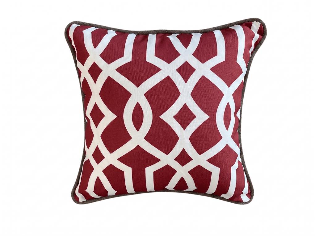 Casablanca Cushion Cover with piping 16"x16"(40x40cm) - Red (2pcs/bag)