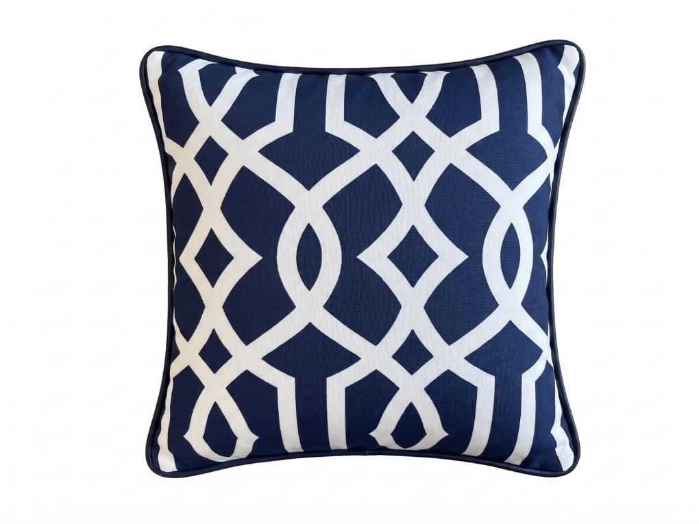 Marrakesh Cushion Cover with piping 16"x16"(40x40cm) - Navy Blue (2pcs/bag)