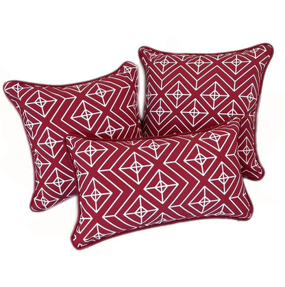 Casablanca Cushion Cover with piping 20"x12" (50x30cm) - Red (2pcs/bag)