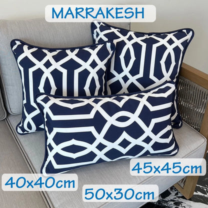 Marrakesh Cushion Cover with piping 16"x16"(40x40cm) - Navy Blue (2pcs/bag)