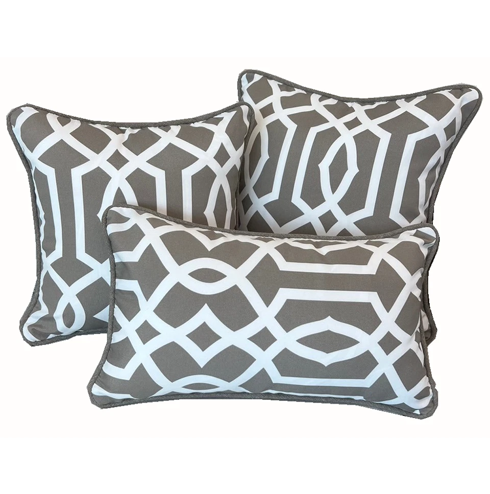 Marrakesh Cushion Cover with piping 20"x12" (50x30cm) - Khaki (2pcs/bag)