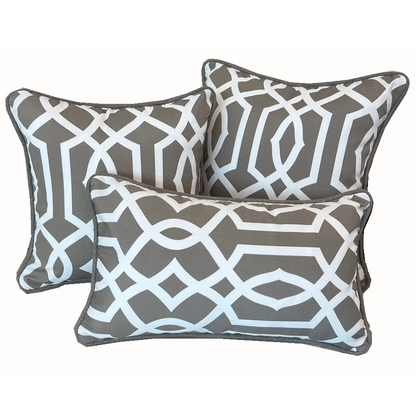 Marrakesh Cushion Cover with piping 20"x12" (50x30cm) - Khaki (2pcs/bag)