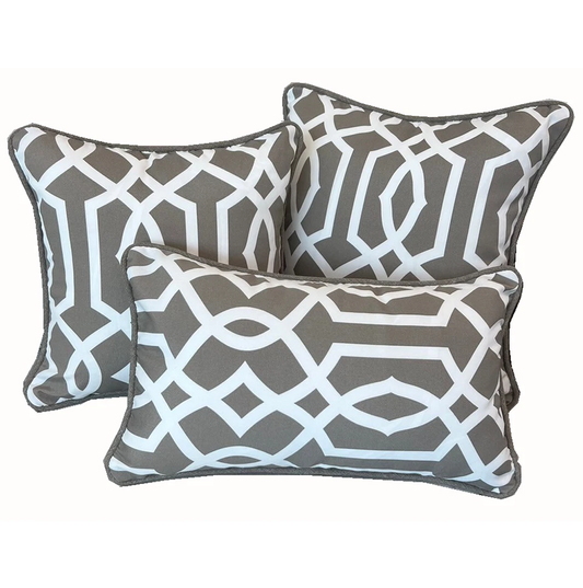 Marrakesh Cushion Cover with piping 20"x12" (50x30cm) - Khaki (2pcs/bag)