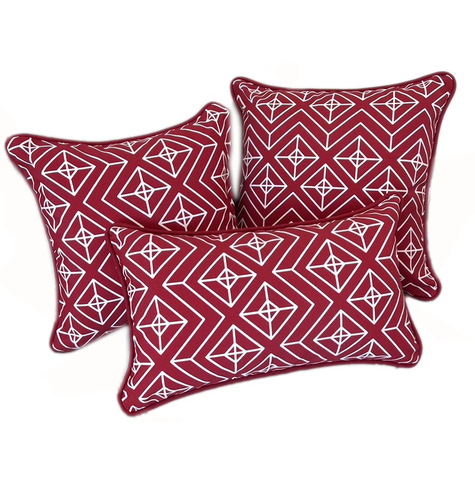 Casablanca Cushion Cover with piping 20"x12" (50x30cm) - Red (2pcs/bag)