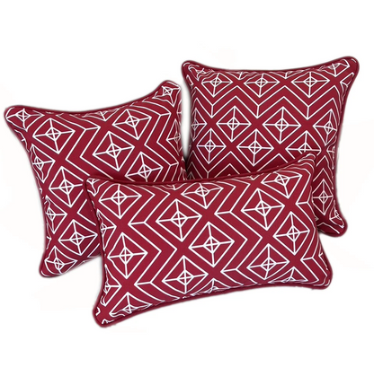 Casablanca Cushion Cover with piping 20"x12" (50x30cm) - Red (2pcs/bag)